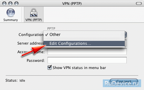 Настройка VPN-соединения в Mac OS X