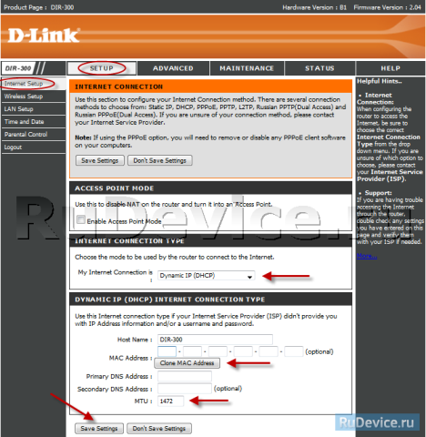 NAT при автоматическом получении IP адреса (DHCP) на роутере D-Link DIR-300 NAT при автоматическом получении IP адреса (DHCP) на роутере D-Link DIR-300