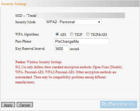 Настройка Wi-Fi на роутере Tenda W306R