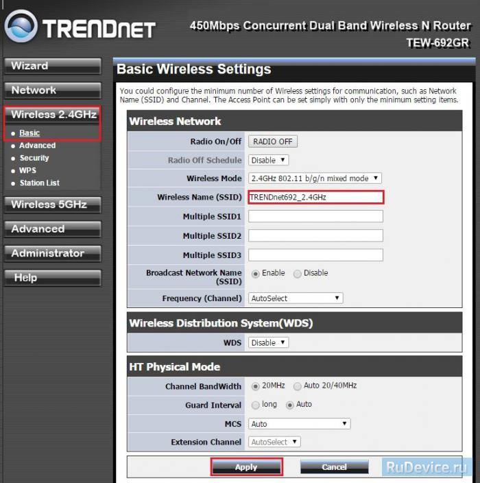 Настройка Wi-Fi на роутере TrendNet TEW-692GR